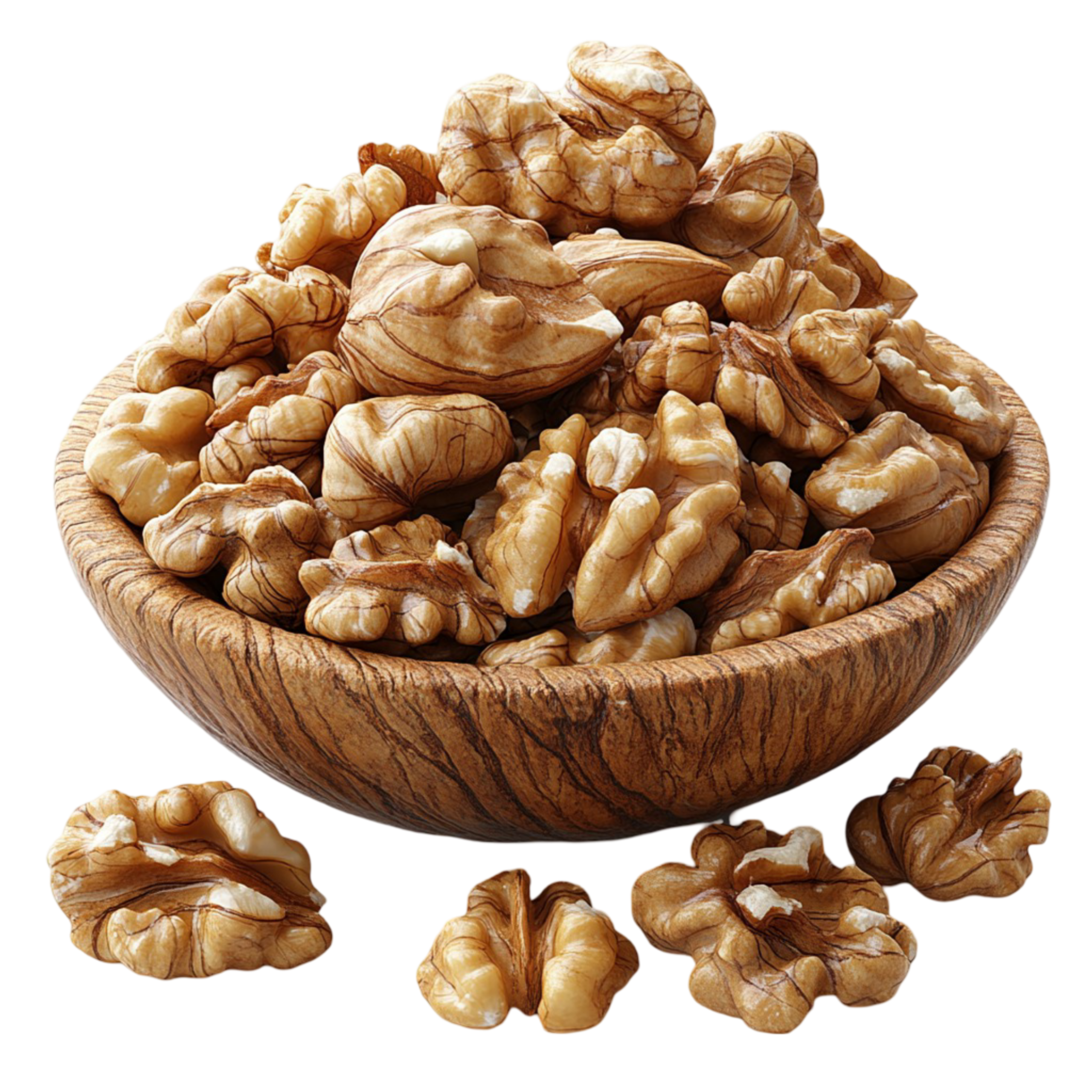 vecteezy walnuts in a bowl on transparent background 53577026
